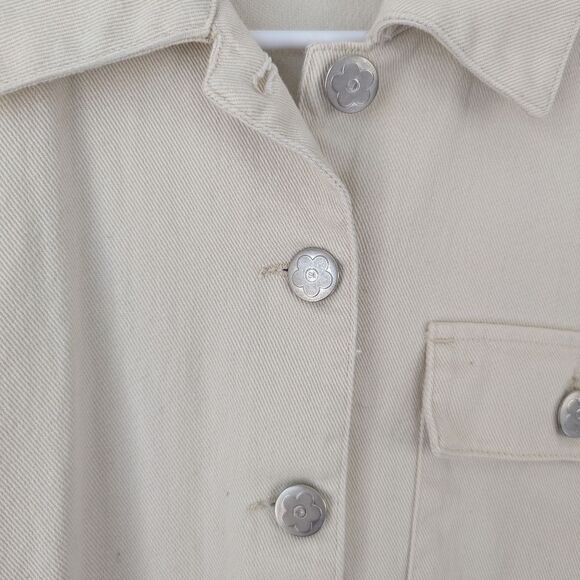 Sandy Liang x Target Cream Long Sleeve 90s Coveralls Jumpsuit Women's size 6 - Picture 5 of 11